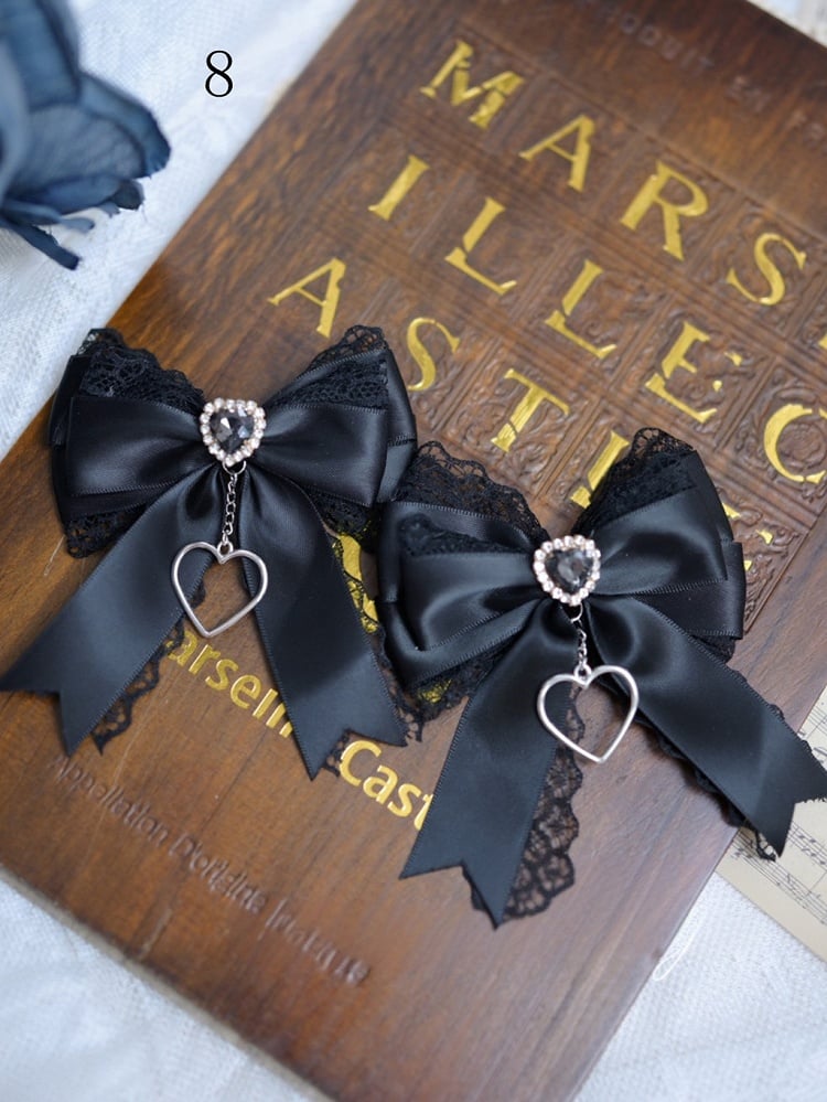 Clearance-Sweetheart Charm Jirai Kei Bowknot Hairclips