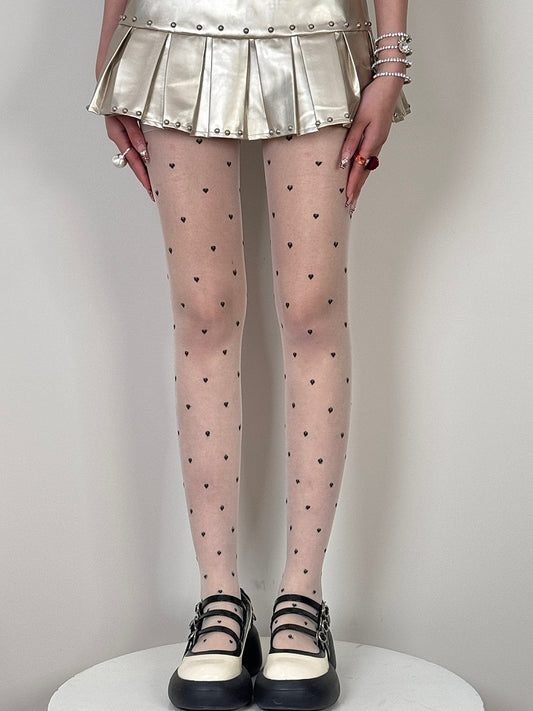 4 Color Options Bittersweet Heart Details Tights