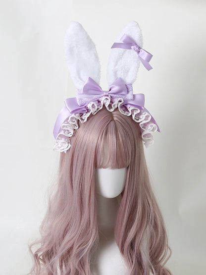 9 Colors Sweet Lolita Bowknot Bunny Ear KC with Detachable Small Bowknots