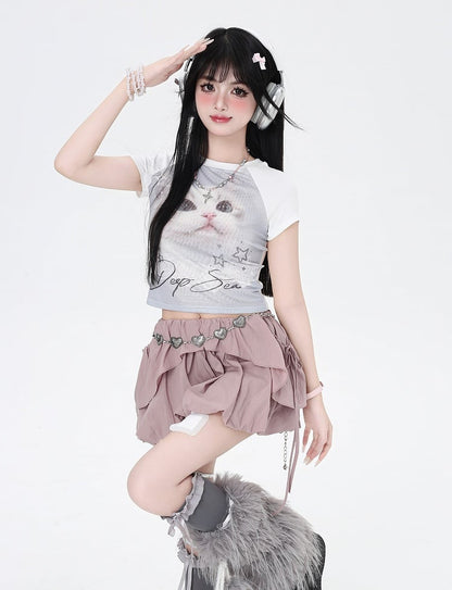 Dusty Pink Three Ways Wear Top/Bubble Skirt