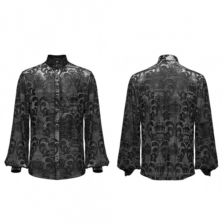 Black and Gray Goth Men's Shirt