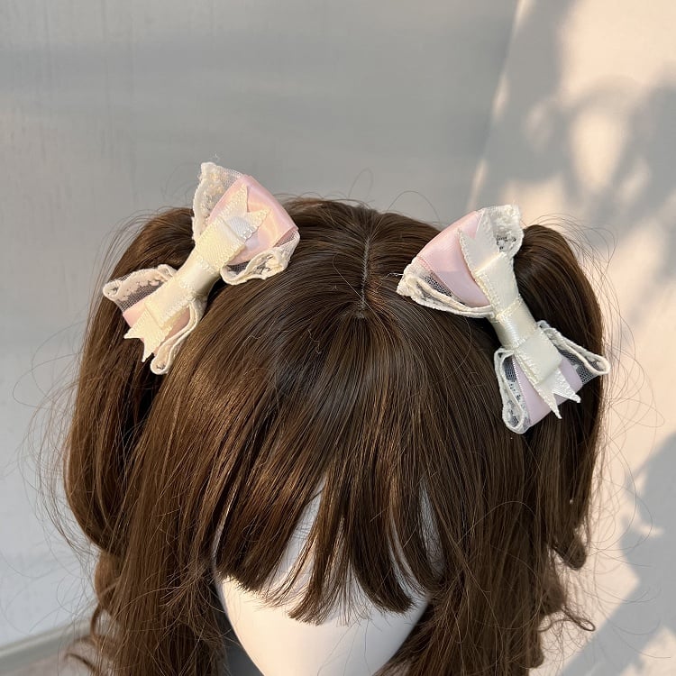 Pink / Red Bowknot Hairclip