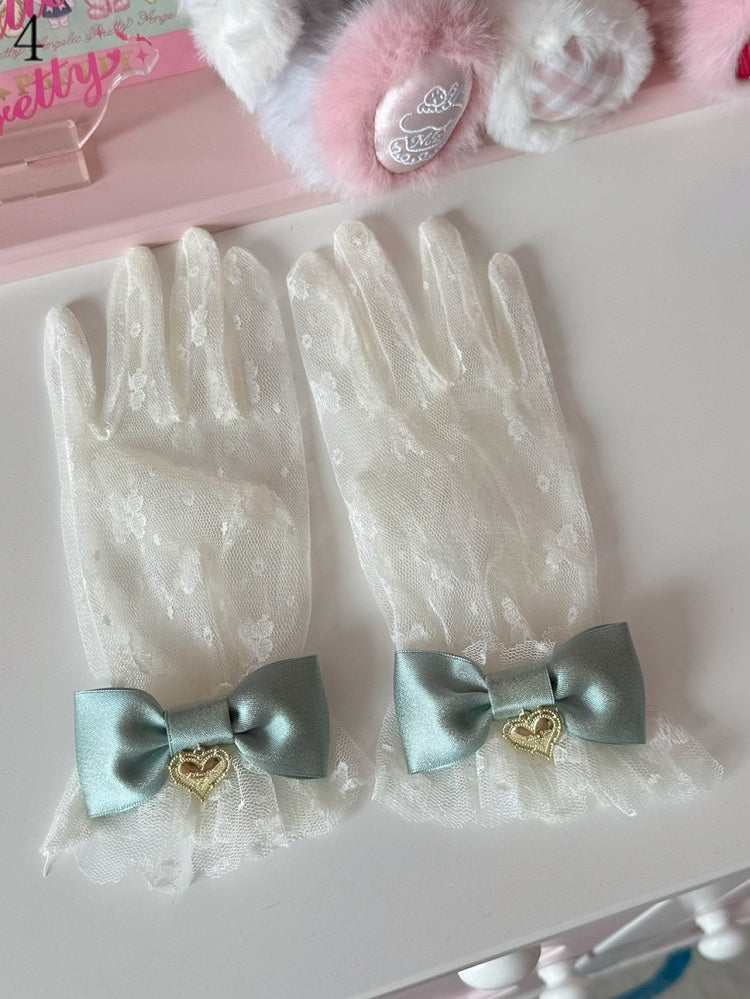 16 Options Crown/Heart Charm Bowknot Lace Gloves