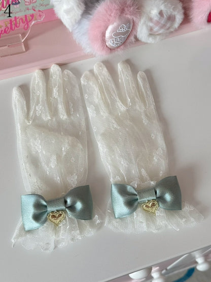 16 Options Crown/Heart Charm Bowknot Lace Gloves