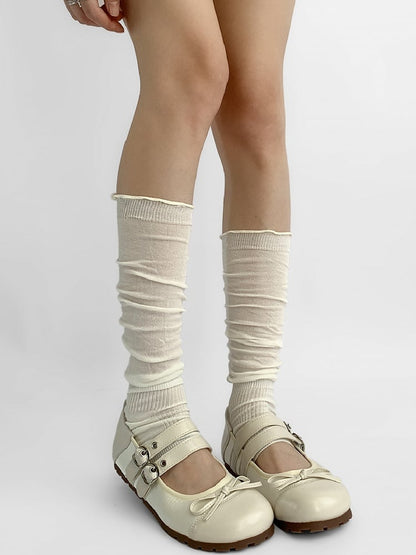 Blue/Light Gray/Dark Gray/White Knitted Ribbed Trim Leg Sleeves