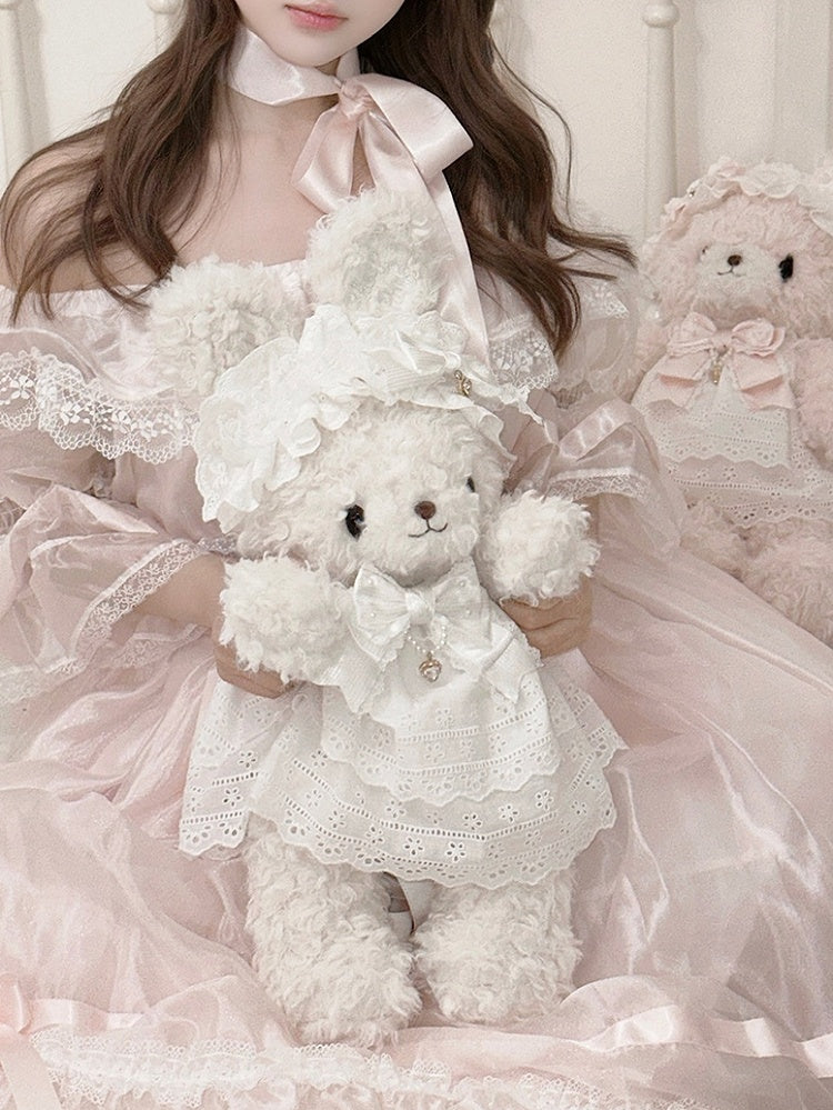 Sweet White Bunny Bag for Lolita - Multi-Way Wear with Interchangeable Outfits & Bows