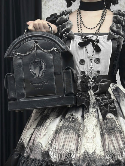 Black Gothic Tombstone-shaped Ita Backpack