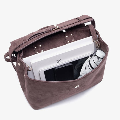 Vintage Dark Brown Crossbody With Buckle Closure In Elegance