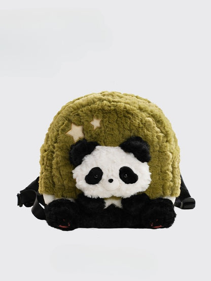 Black&Green Star Design Cute Plush Rabbit Backpack Middle/Large Size