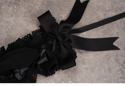 Gothic Black Handmade Devil Horns Hairband