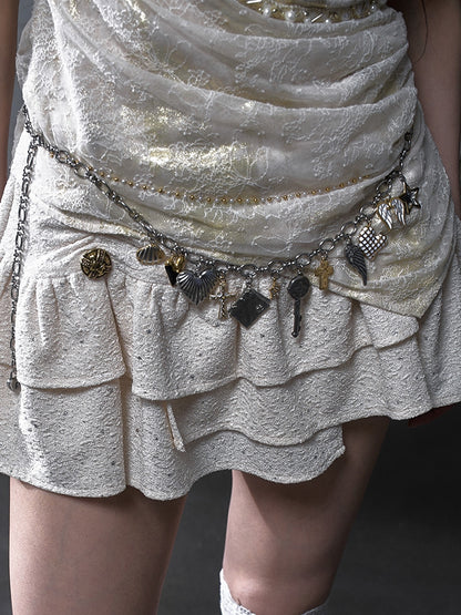 6 Options Punk Cross Charm Necklace/Waist Chain