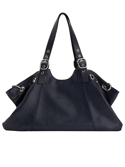 Edgy Black Large Capacity Minimalist Tote Bag