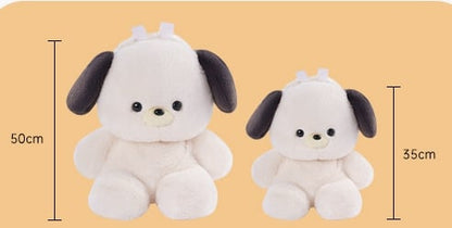 White 35cm/50cm Plush Baby Dog Backpack Detachable Shoulder Straps