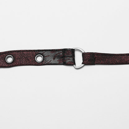 Black and Red Punk Sexy Halter Neck Top