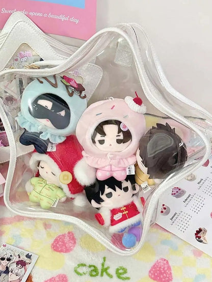 White PU Star-shaped Ita Bag Set with Detachable Badge Charm