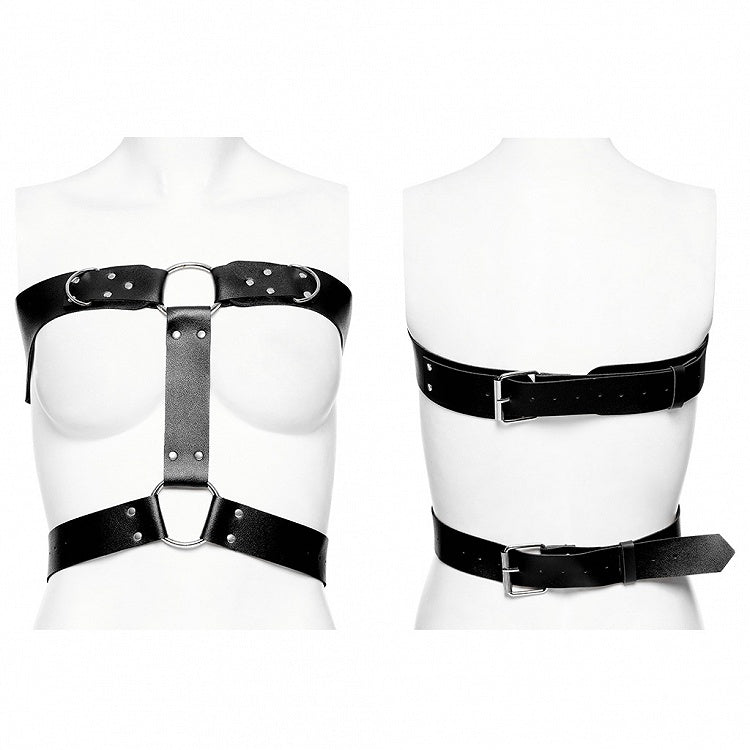 Black Punk PU Harness