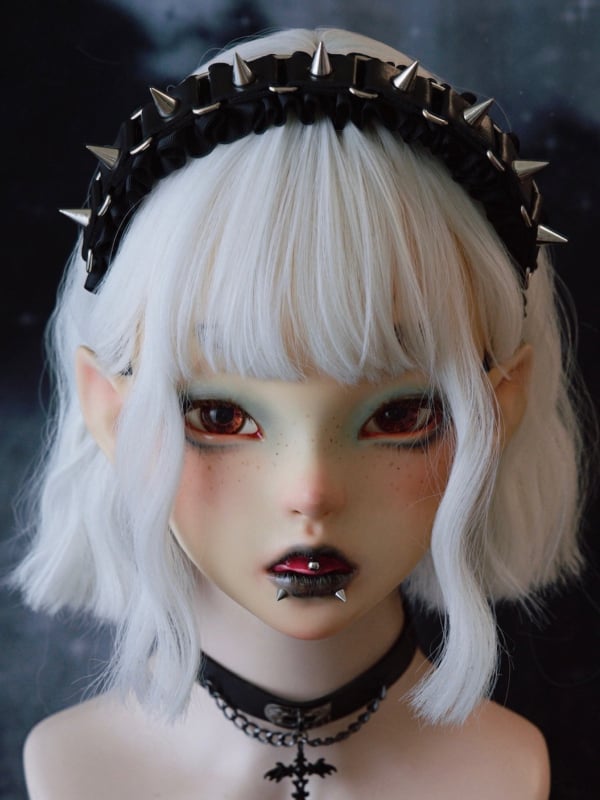 Black Gothic Studs Design Ruffled KC