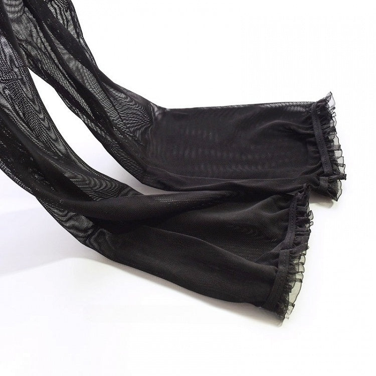 Black Gothic Lace Trim Sleeves