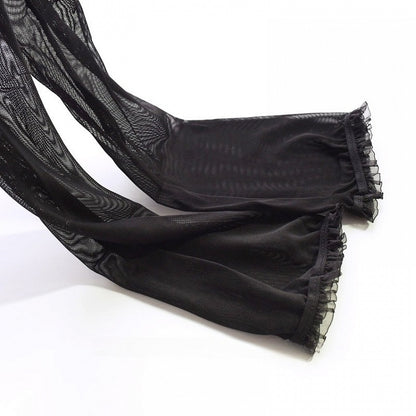 Black Gothic Lace Trim Sleeves