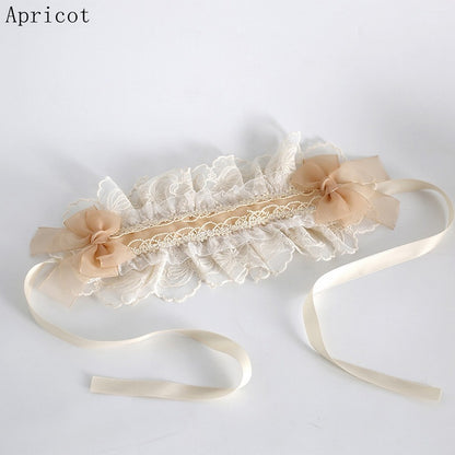 9 Color Options Sweet Lolita Bowknot Details Ruffled Hairband