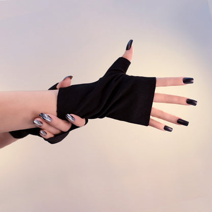 Black Cyberpunk Gothic Fingerless Gloves