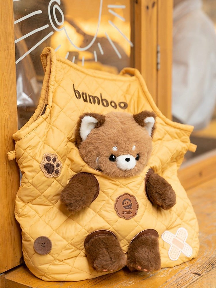 Yellow Cut-out Design Crossbody Bag With 3 Options Detachable Plushie