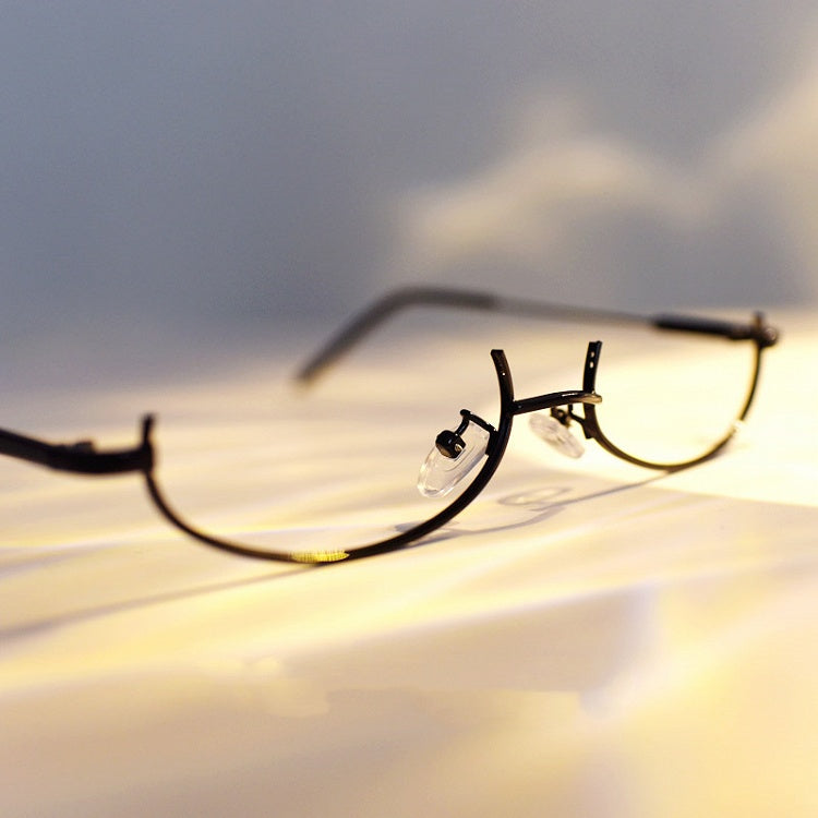 Cyberpunk Black Semi-rimless Glasses Y2K Lensless Eyeglasses Frame