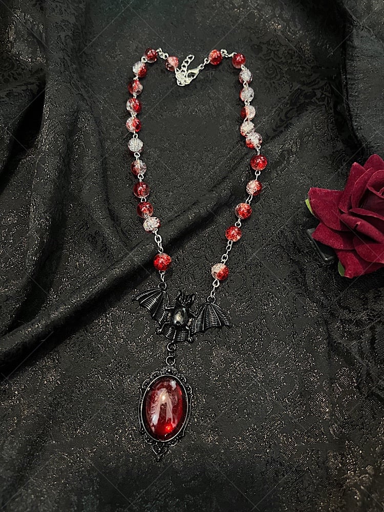 Handmade Beaded Chian Gothic Vampire Necklace