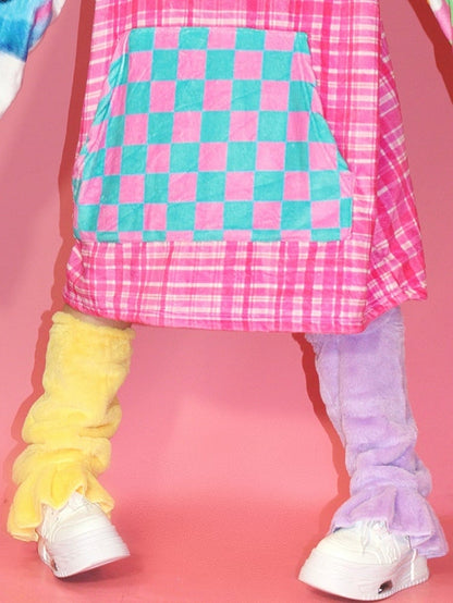 Purple&Yellow Plush Leg Warmers