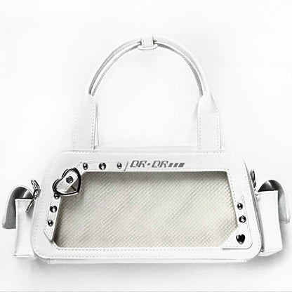 White Heart Buckle Decorated Ita Bag