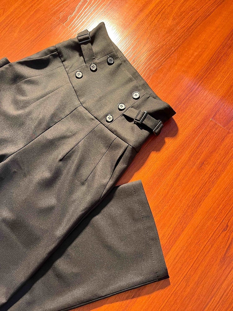 Black Corset Belt High Waist Ouji Fashion Lolita Pants