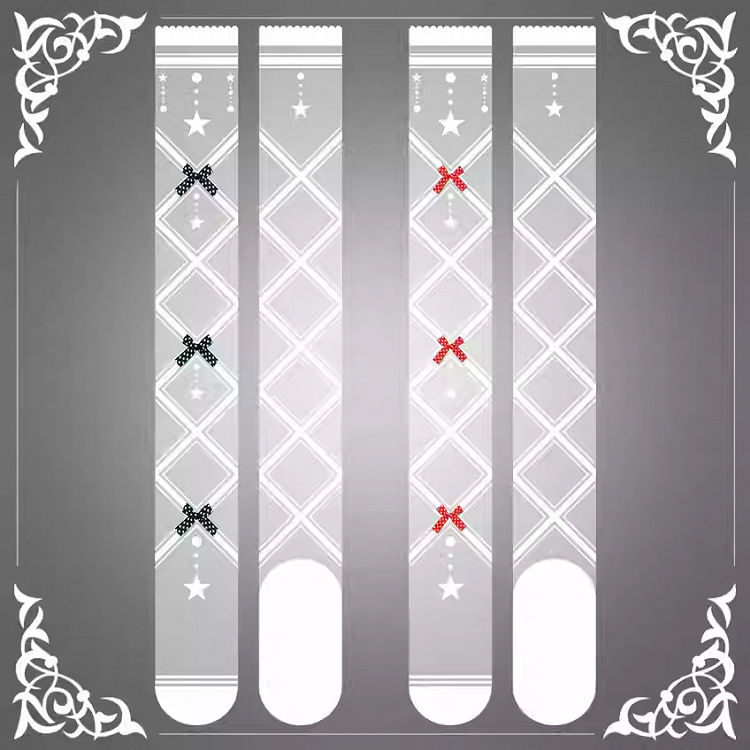 Red/Black Bows Crisscorss Banded Lolita Over Knee Stockings