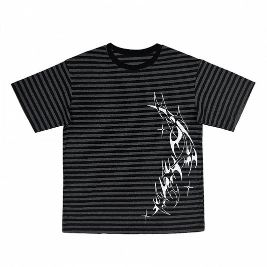 Black & Gray Stripe Pattern Tattoo T-shirt