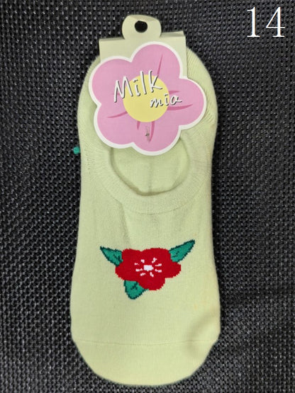 17 Options Colorful Ankle Socks With Cake/Apple/Bear/Puppy/Bowknot/Polka-dot/Striped Pattern/Floral Print