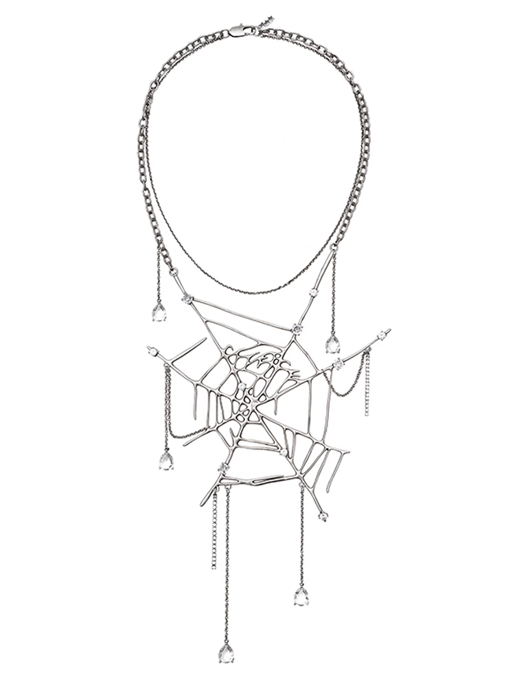 Dripping Spider Web Necklace