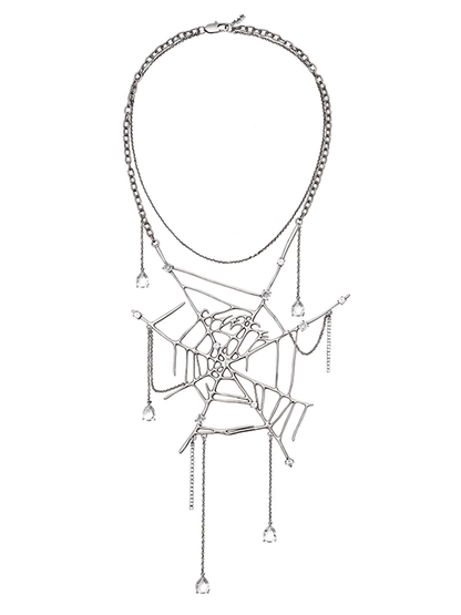 Dripping Spider Web Necklace