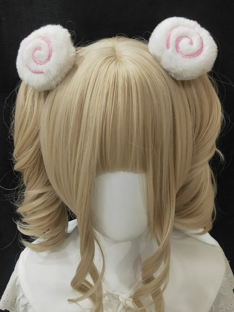 White&Pink Plush Hairclip