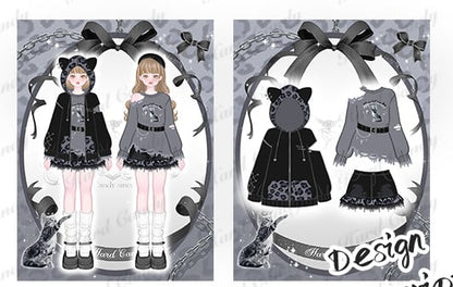 Plus Size Gray Kitty Sweater Distressed Holes