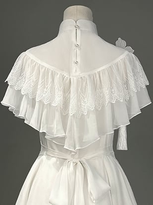 Hydrangea Print White Elegant Classic Lolita Dress with Lace Shawl