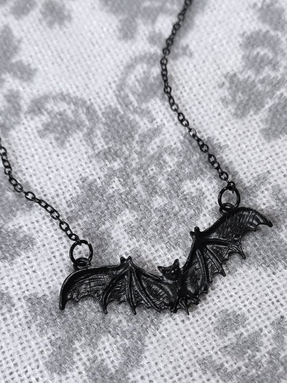 Gothic Punk Black Bat Necklace