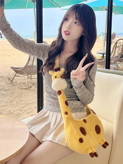 Yellow Giraffe Crossbody Bag