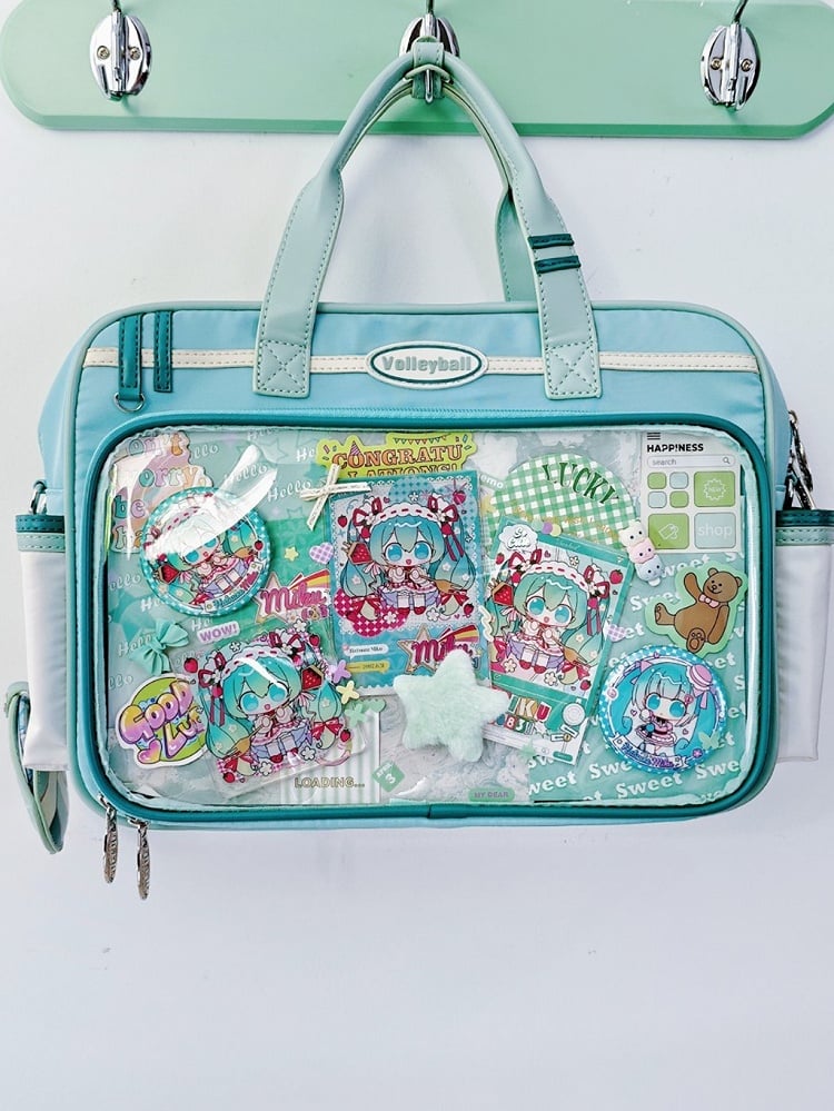 Light Blue Ita Bag with Volleyball Design Charm
