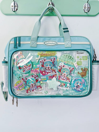 Light Blue Ita Bag with Volleyball Design Charm
