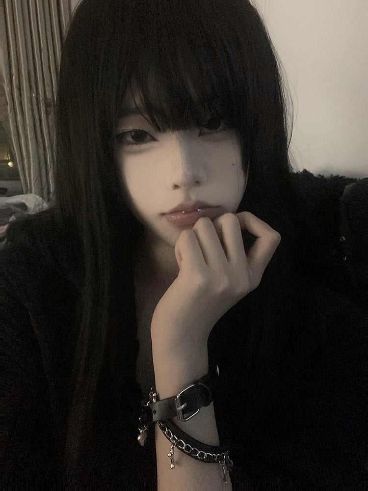 Punk Black Puppy Bracelet With Bone Charms