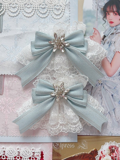 5 Color Options Rhinestone Snow Decorated Bowknot Wrist Cuffs