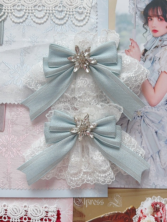 5 Color Options Rhinestone Snow Decorated Bowknot Wrist Cuffs