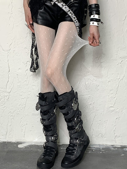 4 Color Options Y2K Polka-dot Pattern Tights