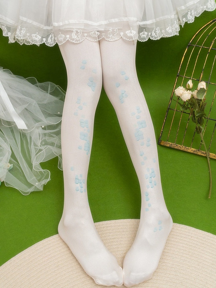 Blue/Green/Gray/Purple Scale Print Design Tights