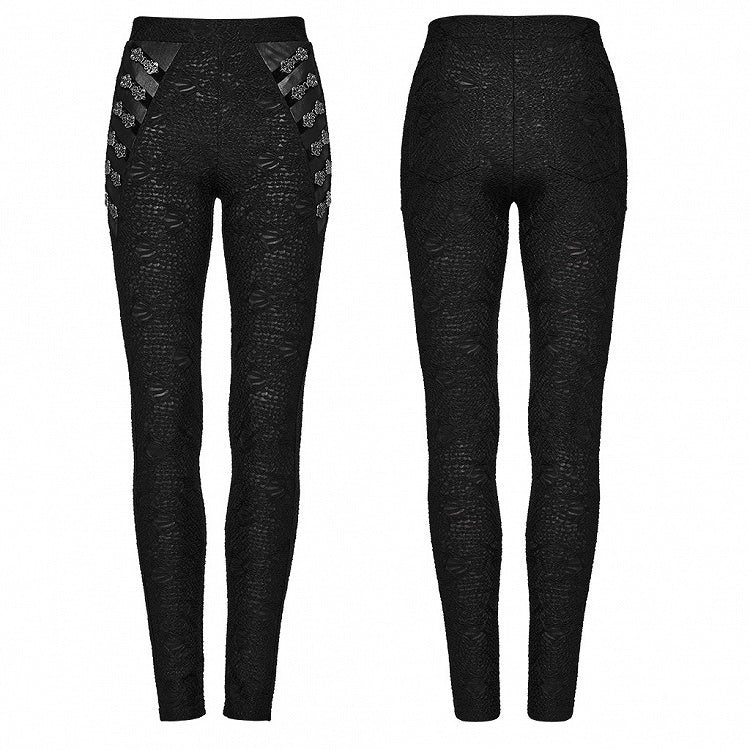 Black Goth Texture Leggings
