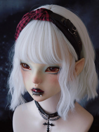 Black And Red Plaid Pattern Knot With Buckle Design KC